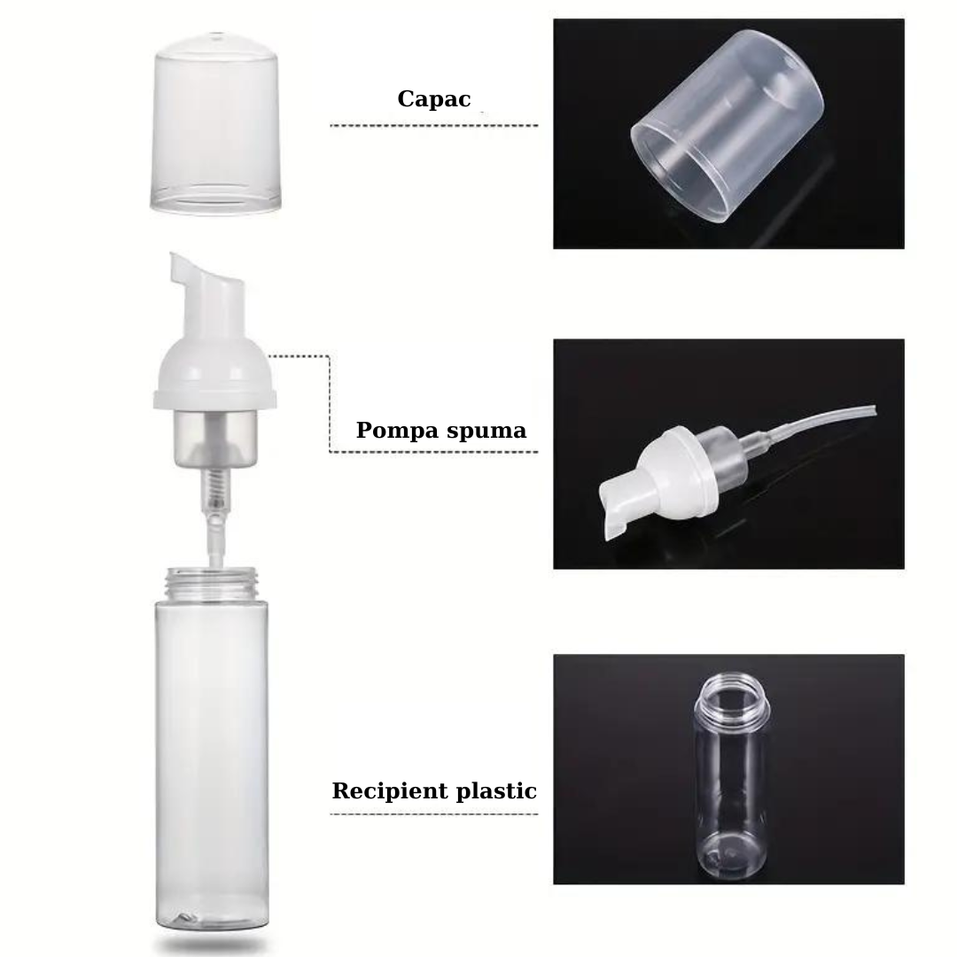 Sticla transparenta cu pompa 150ml