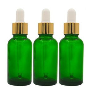 Sticla verde 30ml cu pipeta, set 3 buc