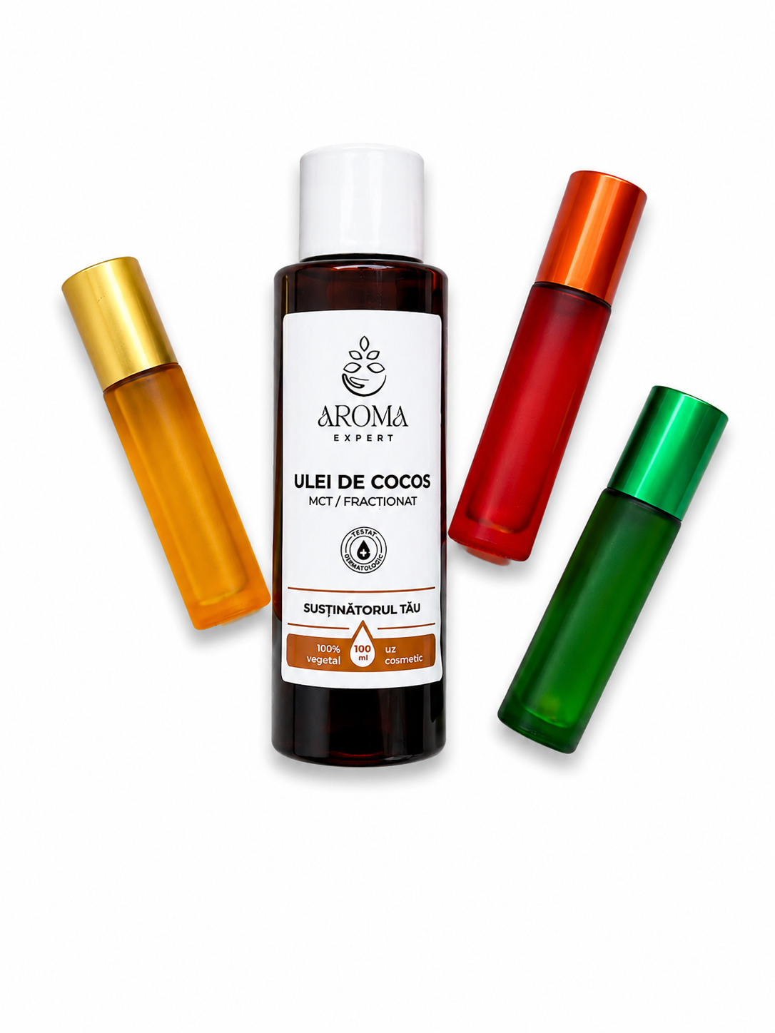 Ulei cocos MCT Fracționat 100 ml + 2 roll on 10 ml