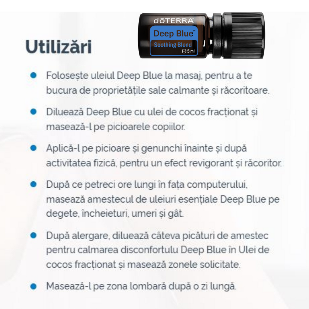Ulei esențial DEEP BLUE 5 ml doTERRA utilizari